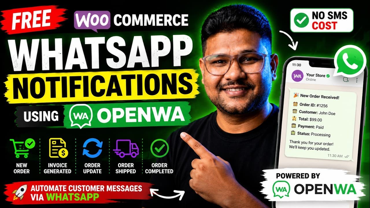 Free WhatsApp API Gateway For WooCommerce using OpenWA | WhatsApp Automation Tutorial