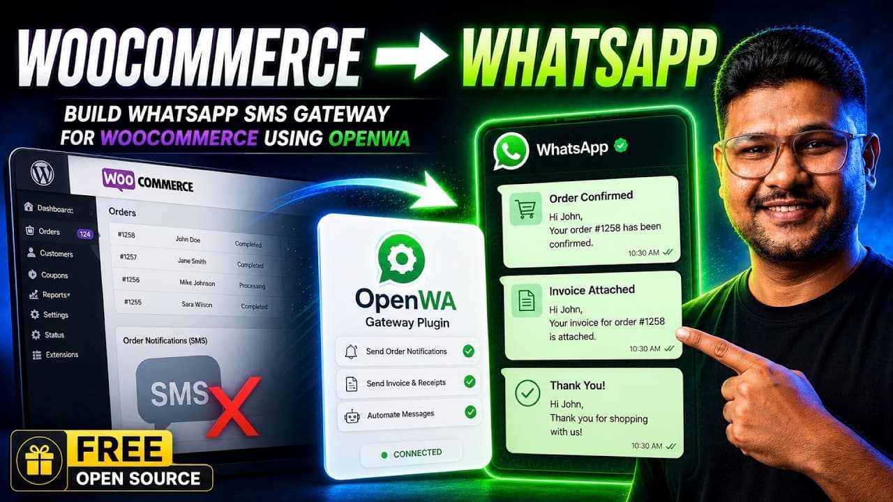 Use OpenWA as WhatsApp SMS Gateway for WooCommerce | WhatsApp Automation